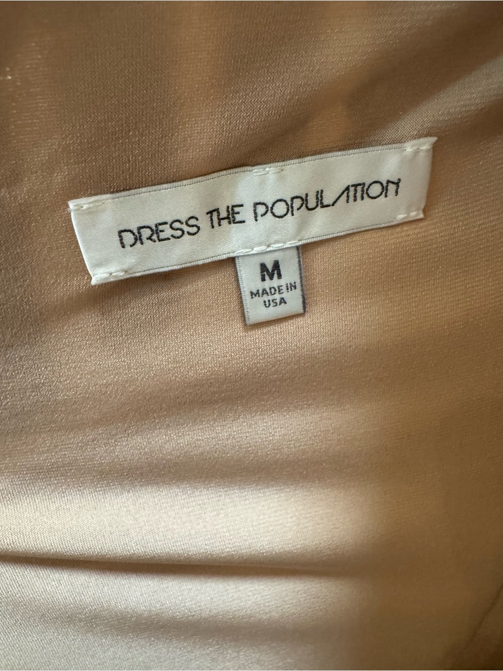 Dress the Population Tabitha Sequin Mini Dress Gold Nude Art Deco Open Back M - Picture 2 of 11